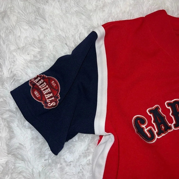 St. Louis Cardinals Vintage Dynasty Jersey Red White & Blue size Medium Patch - Picture 4 of 5